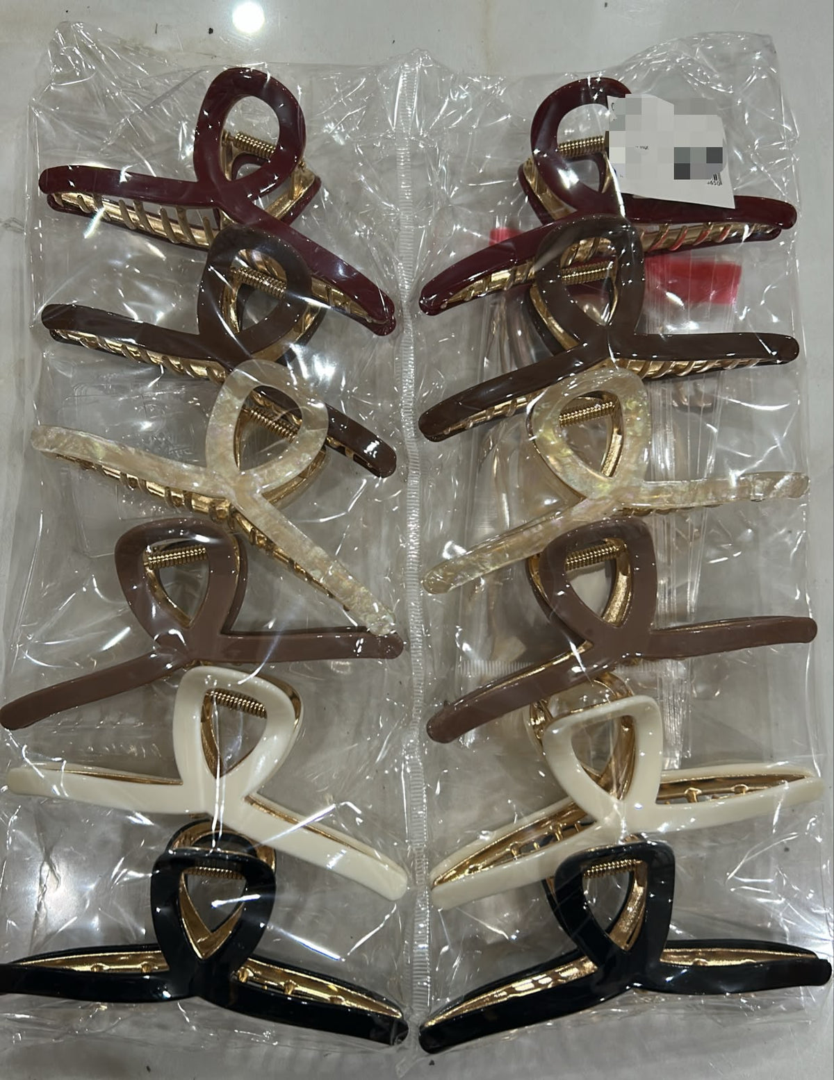 Pregadeira g metal com acetato prega em l (12 peças 2 de cada cor)