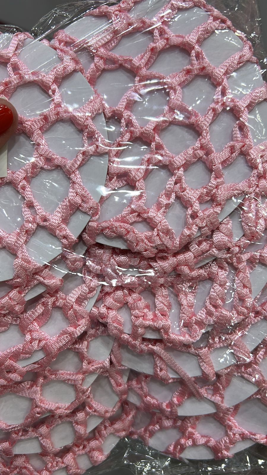 Redinha para coque trama aberta rosa (12 peças)