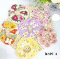 Scrunchie em crochê flores (12 peças 2 de cada cor)