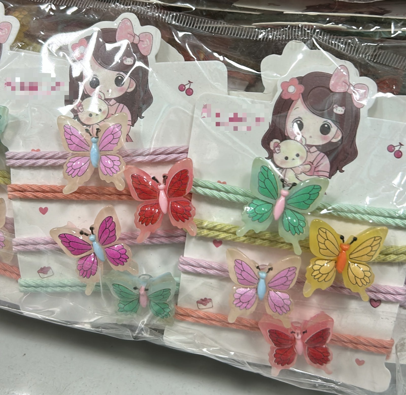 Xuxinha infantil borboleta (12 cartelas com 4 peças)