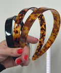 Tiara acetato mesclado largura média 2,5 cm (12 peças)