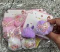 Xuxinha infantil pompom com aplique acqua coração (6 cartelas com 2 peças cada, total 12 pecas)