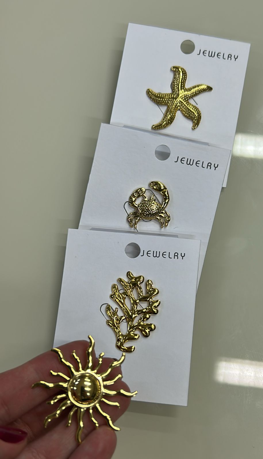 Broche pequeno botton elementos do mar (12 peças 3 de cada elemento)