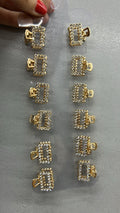 Pregadeira pp metal cravejado strass retangular (12 peças) “apenas unidade”