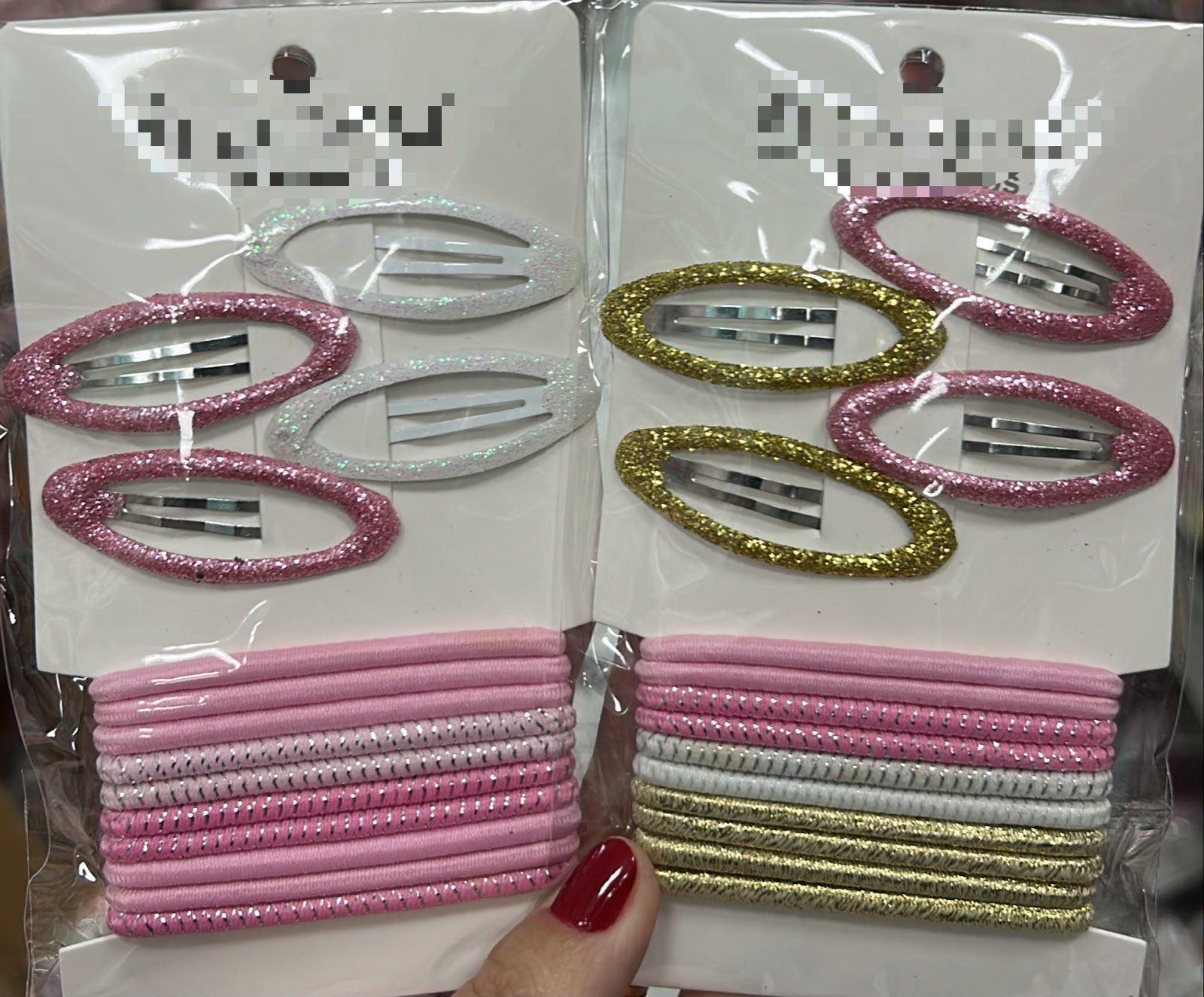 Tic tac oval gliter e xuxinhas finas glitter (12 cartelas com 14 peças cada)