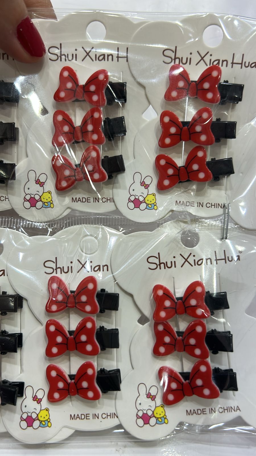 Mini hair clip orelha minnie (10 cartelas com 3 peças cada)