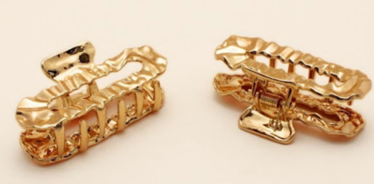 Pregadeira p metal retangular martelado (12 peças)