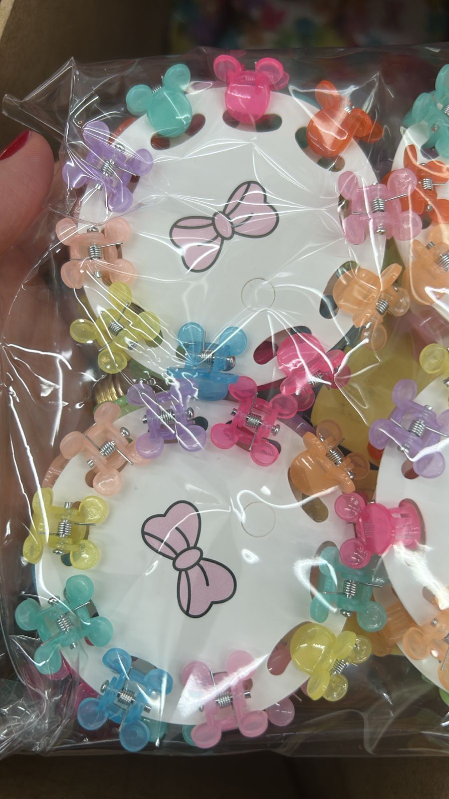Cartela mini pregadeira poliéster infantil mickey (12 cartelas com 10 peças cada)