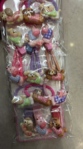 Cartela com hair clip, Tic Tac e xuxinha cachorro salsicha (10 kits com 3 peças cada)