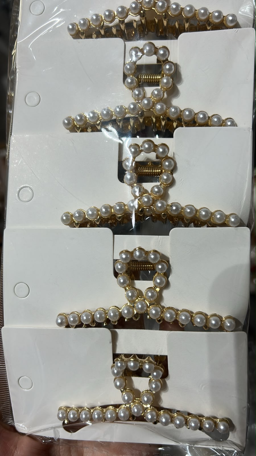 Pregadeira m metal em l com pérolas (12 peças)