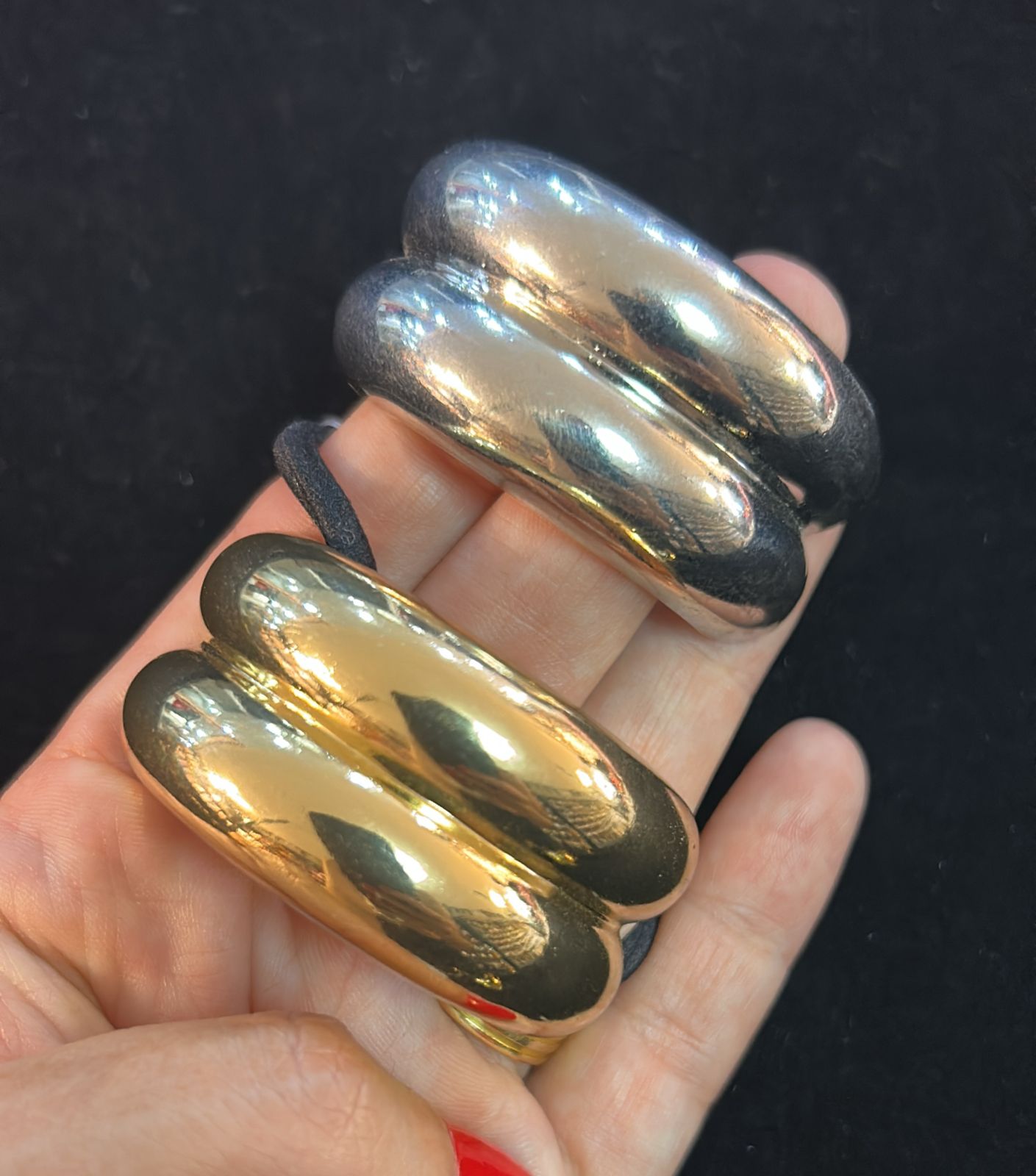 Xuxinha metal barrete duplo (12 peças 9 douradas e 3 prata)