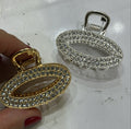 Pregadeira p metal cravejada oval (12 peças 10 pratas e 2 douradas)