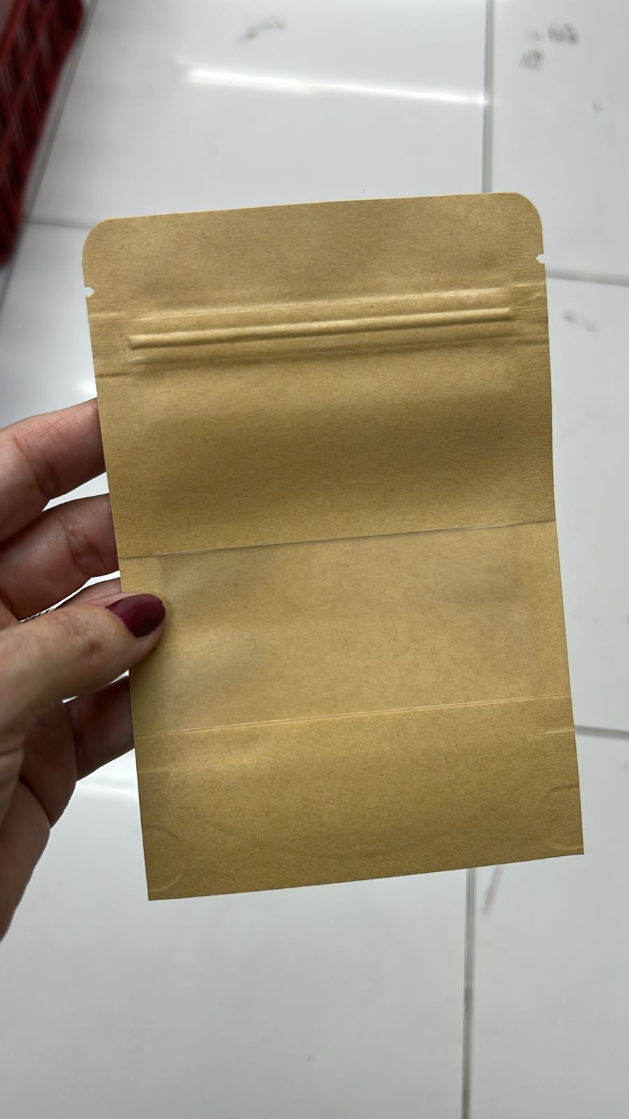 Saco zip kraft 10x15cm com visor parcial (50 peças)