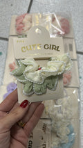 Scrunchie pequena com detalhe microperolas (12 cartelas com 2 peças cada 4 de cada cor)