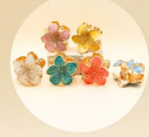 Pregadeira Metal M Flor esmaltada (12 peças 2 de cada cor)