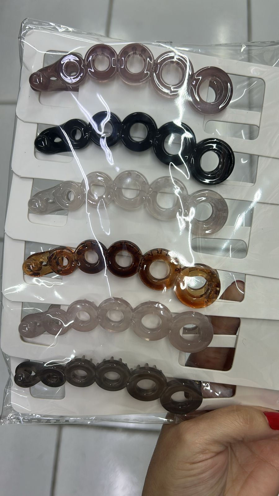 Banana de cabelo em poliéster círculos (12 peças cores variadas)