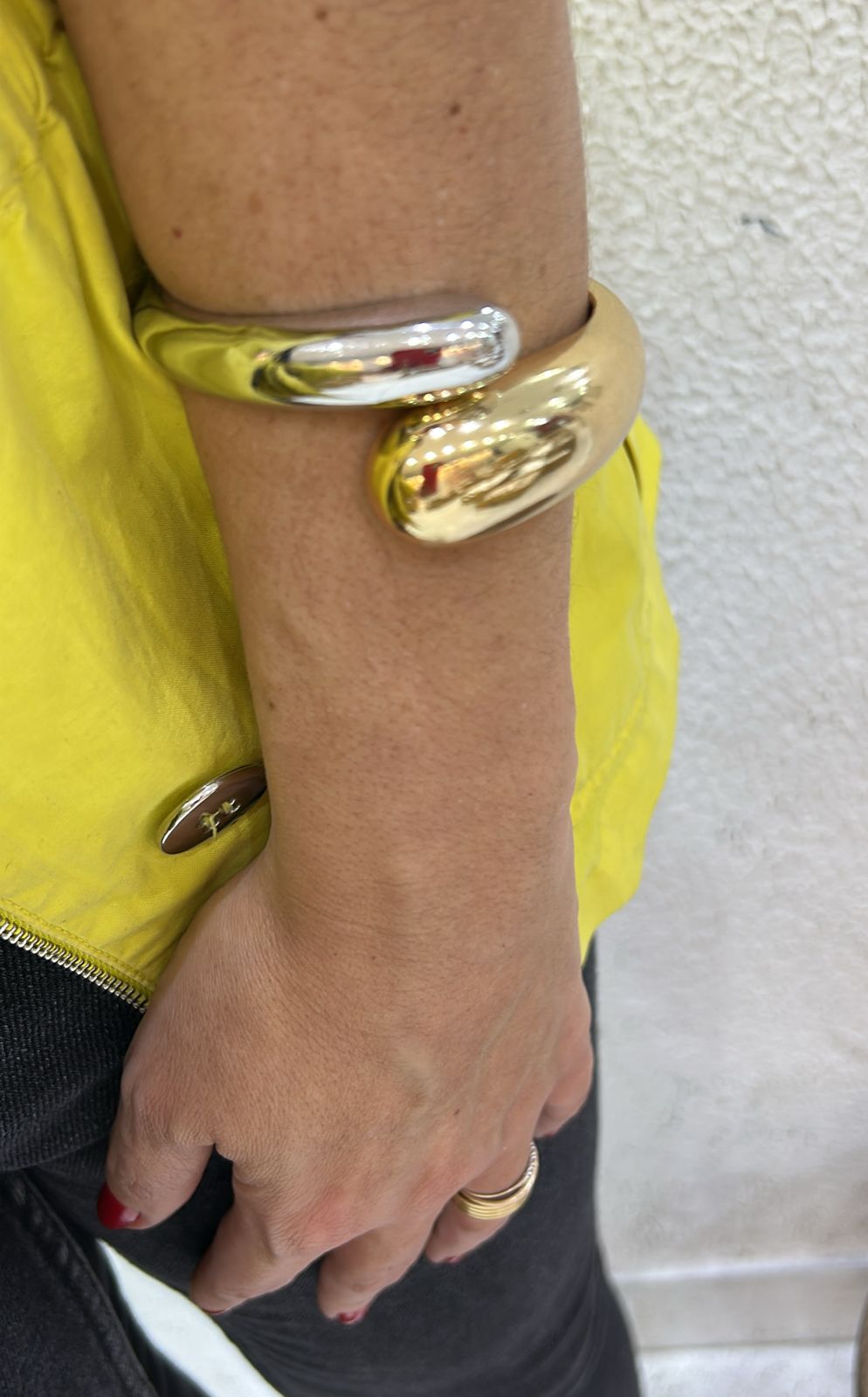 Bracelete Dois banhos cruzado gota (12 peças)