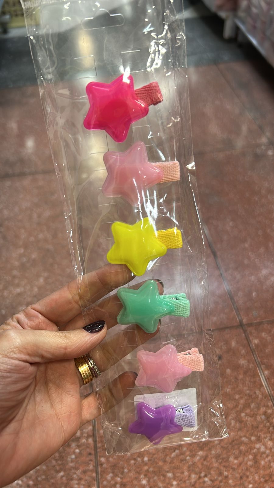 Hair Clip Infantil Jelly ESTRELA (6 peças cores varais)