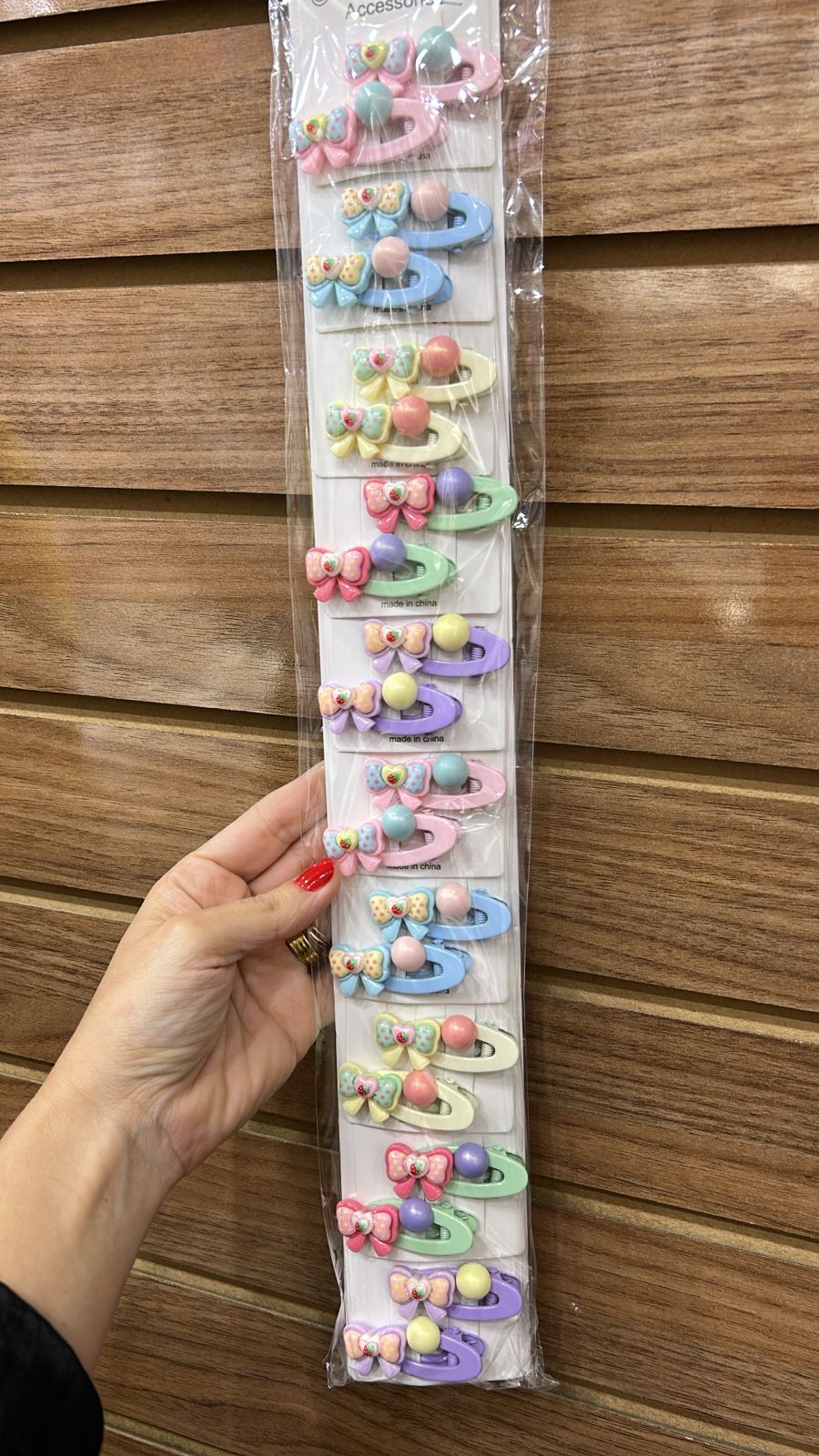 Hair Clip Metal Infantil com aplique de lacinho (10 pares com 20 peças total)