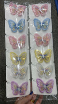 Hair Clip Infantil Borboleta Voal (12 peças 2 de cada cor)