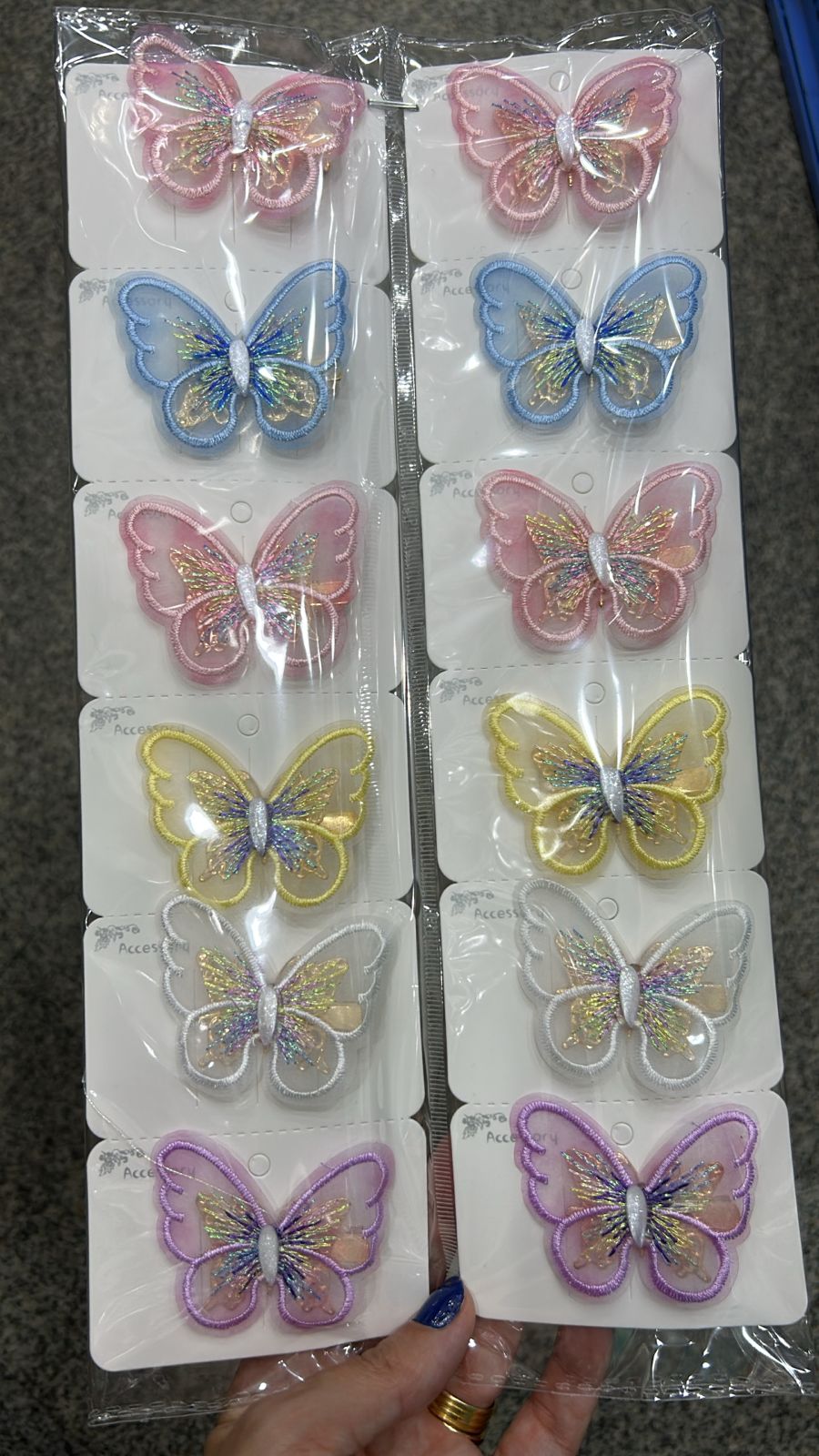 Hair Clip Infantil Borboleta Voal (12 peças 2 de cada cor)