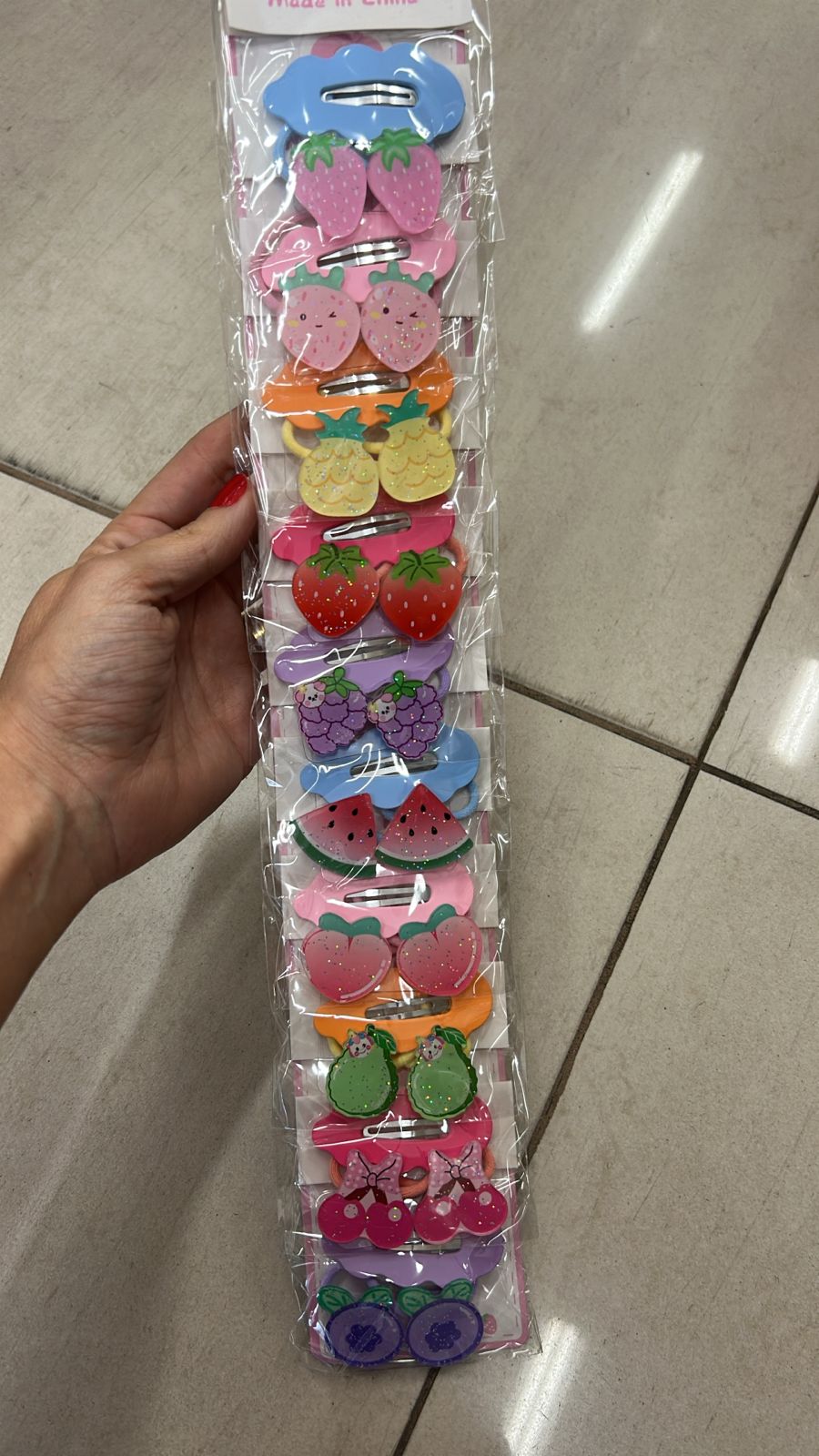 Tic tac frufru e xuxinhas frutinhas (10 kits com 3 peças cada)