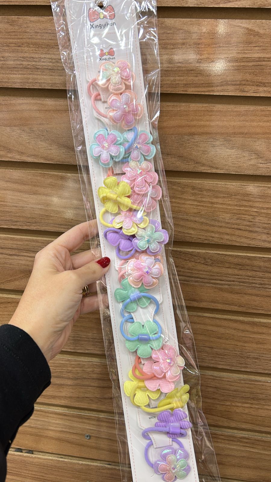 Xuxinha Infantil Flor Glitter (10 pares 20 peças)