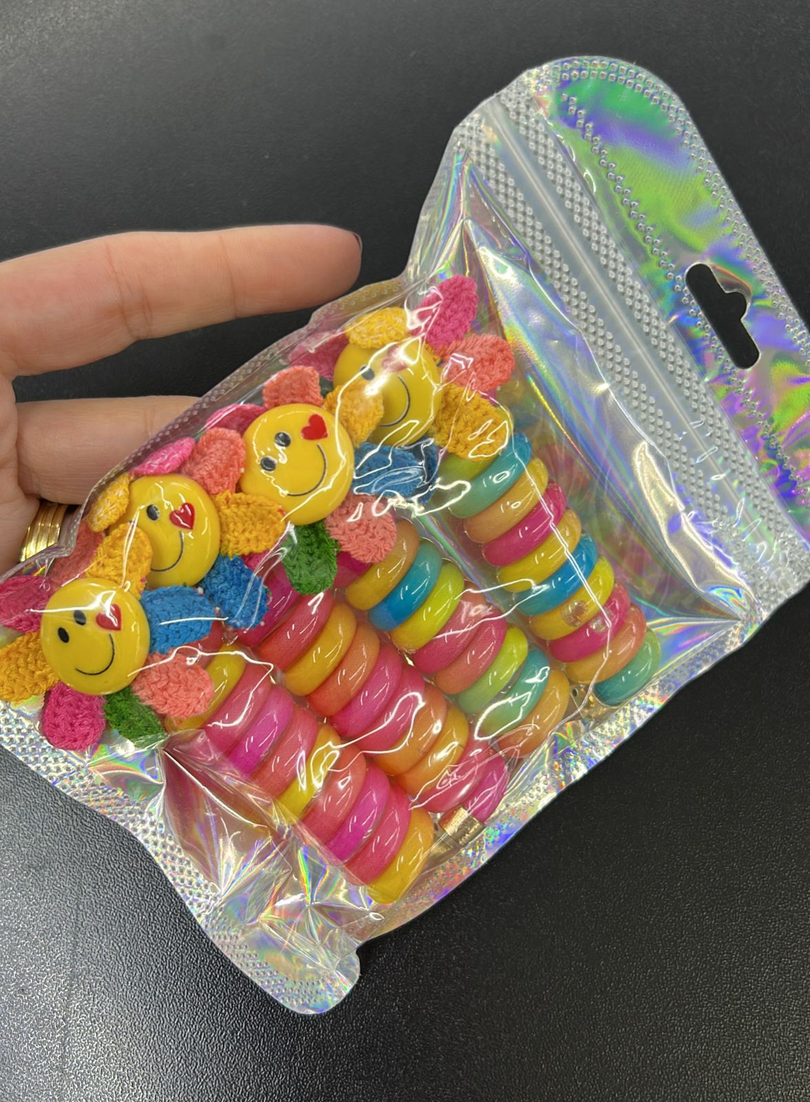 Mola de cabelo infantil FLOR Colorida (4 peças)