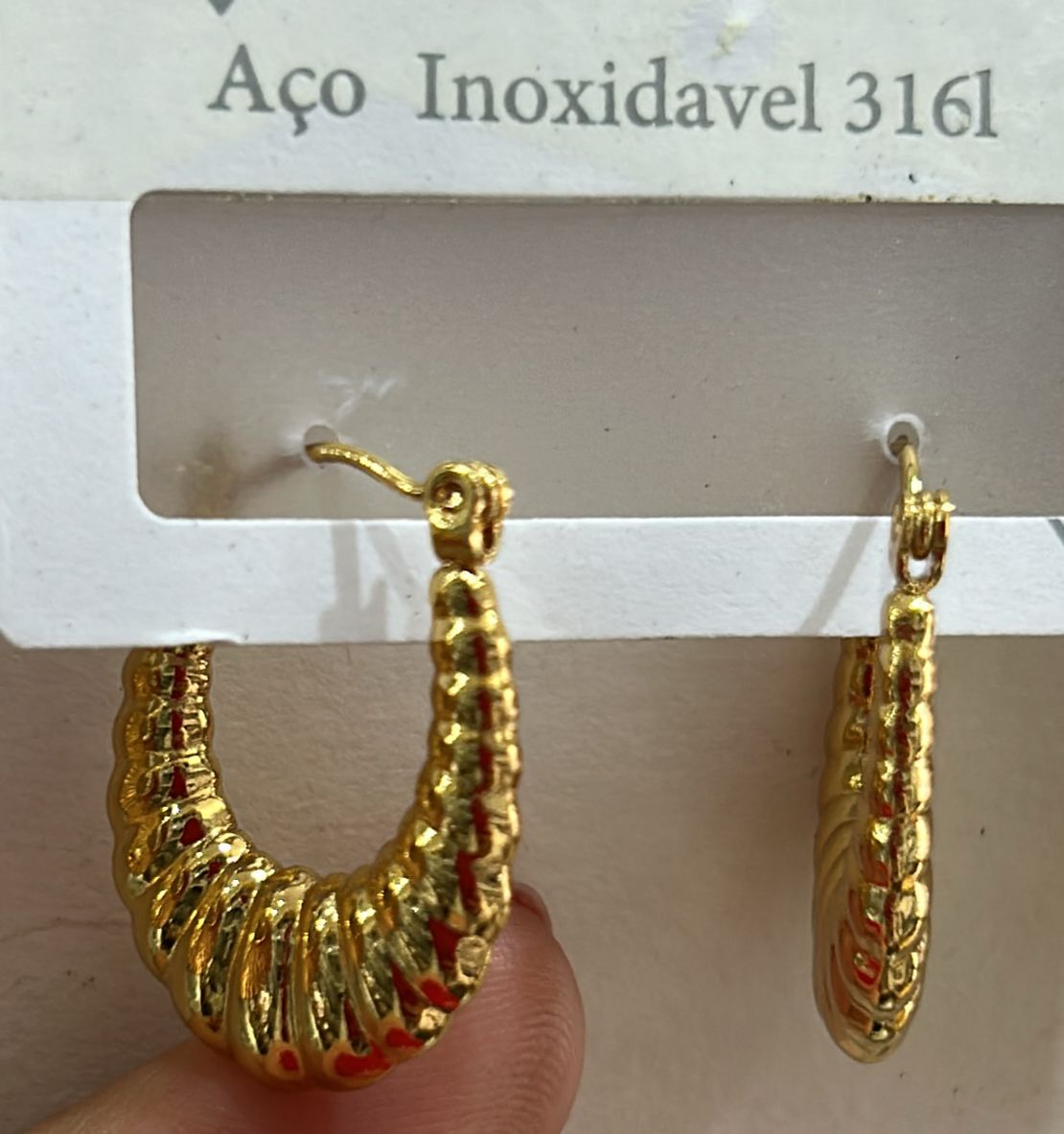 Argola em aço inoxidável Média croissant (12 peças 6 douradas e 6 pratas)