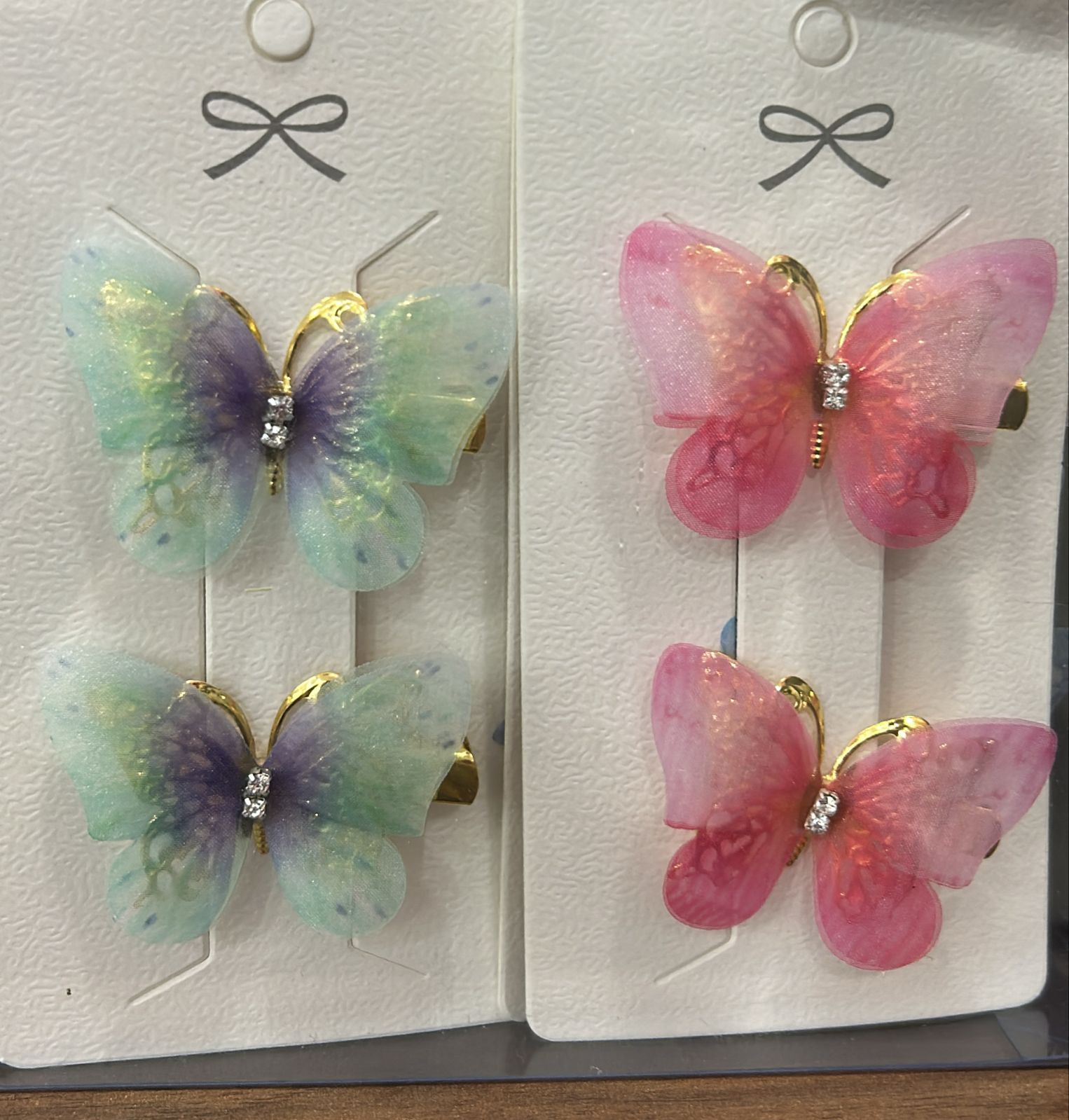 Hair Clip Infantil Borboleta em Voal (12 cartelas com 2 peças cada)