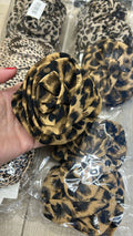 Pregadeira poliéster G com flor tecido animal print (12 peças 4 de cada estampa)