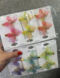 Hair clip borboleta voal colorido (12 cartelas com 2 peças cada)