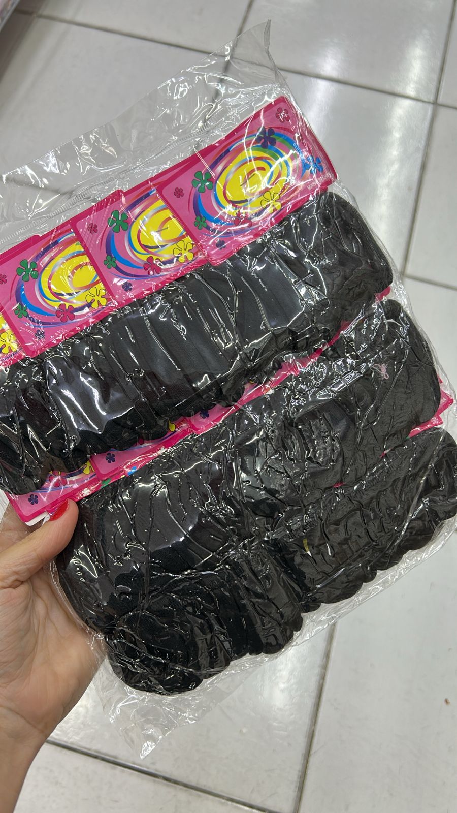 Xuxinha de Meia Grande Preta (12 cartelas com 6 peças cada)