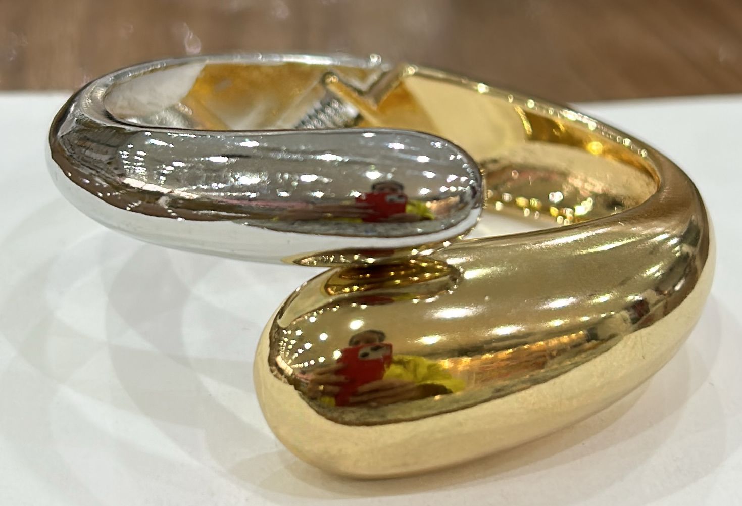 Bracelete Dois banhos cruzado gota (12 peças)