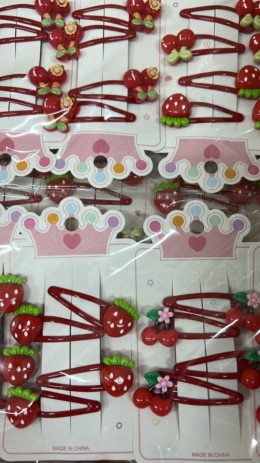 Tic Tac Infantil Emborrachado Aplique moranguinho e cereja (12 cartelas com 4 peças cada)