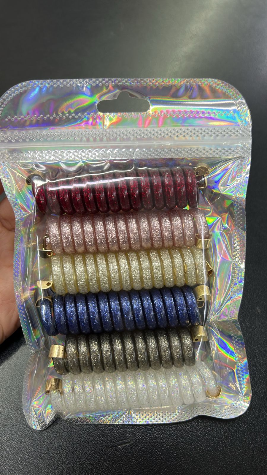 Mola de cabelo infantil com GLITTER para personalizar (6 peças)