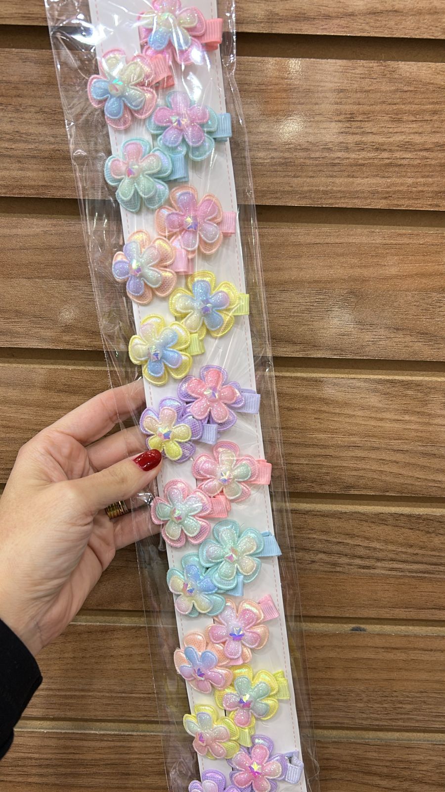 Hair Clip Infantil Flor Glitter (10 pares 20 peças)
