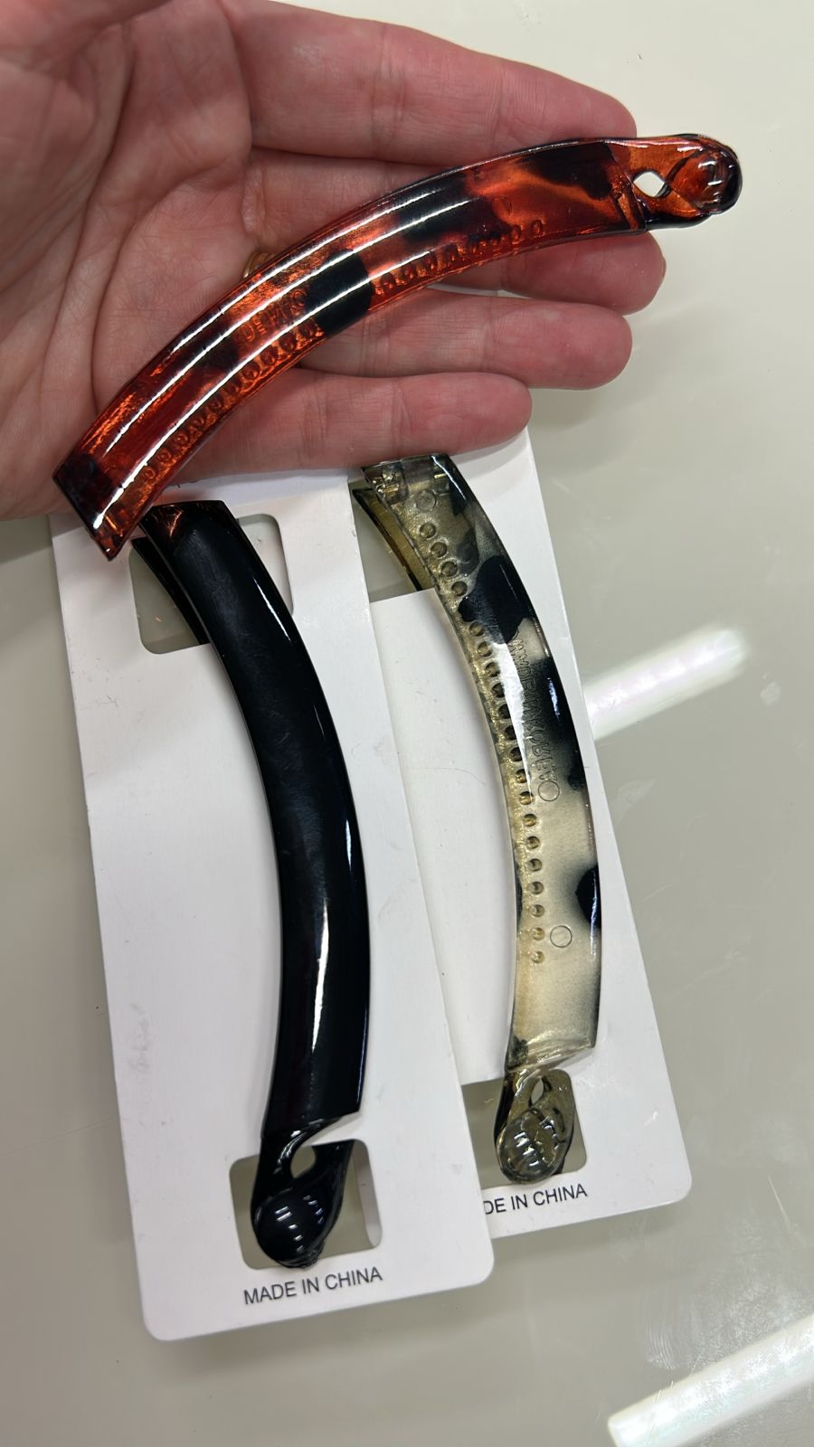 Banana de cabelo poliéster liso e mesclado (12 peças)
