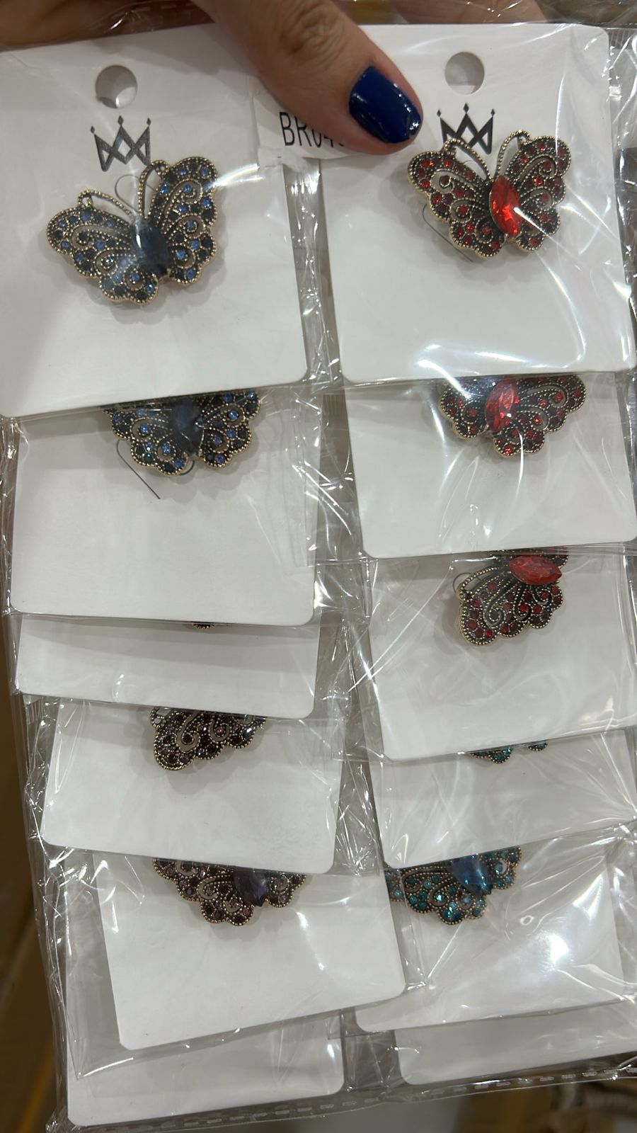 Broche de Imã BORBOLETA Pequena (12 peças cores variadas)