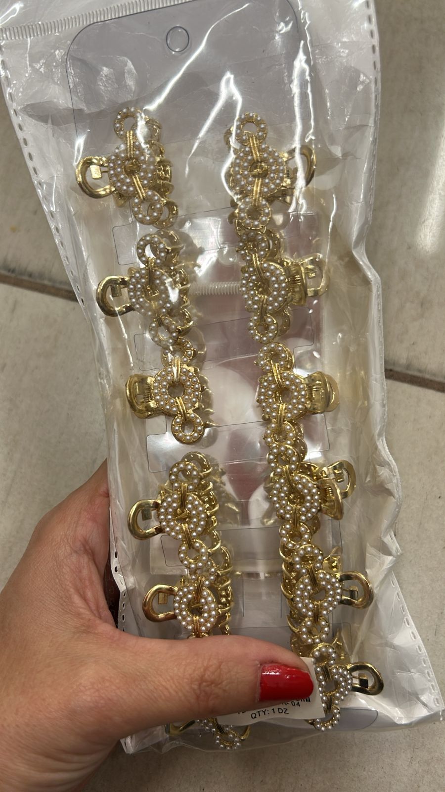 Pregadeira pp metal elo com microperolas (12 peças)