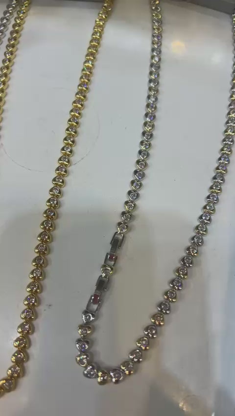 Riviera Coração Dourada fecho joia extensor (6 peças semijoia - 2 milésimos)