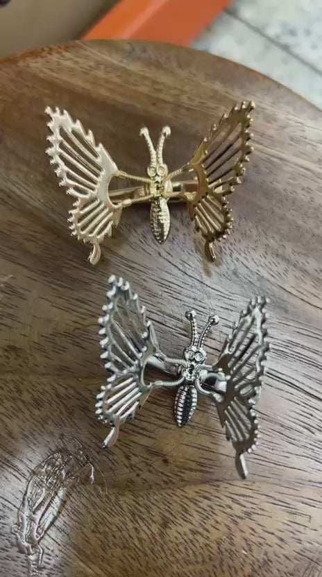 Hair clip metal borboleta bate asas (12 cartelas com 2 peças cada 6 de cada cor)