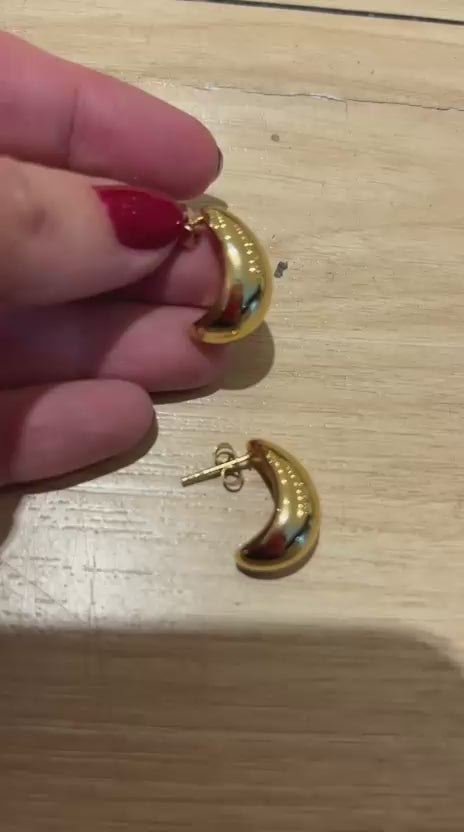 Trio Brinco Gota médio e pequeno em Aço Inoxidável Dourado - Aço Inoxidável 316L (12 cartelas com 3 pares cada)
