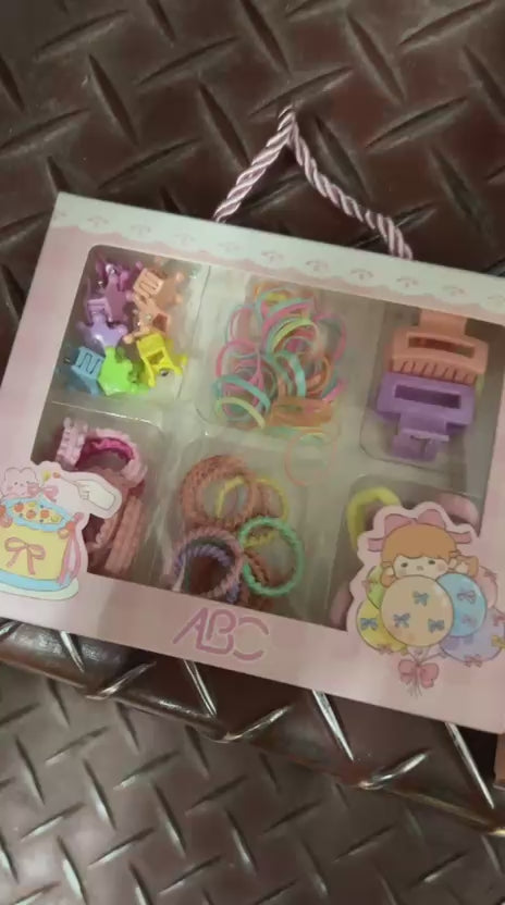 Caixinha com visor e alça com acessórios infantis - Hair clip balinha (12 caixas)