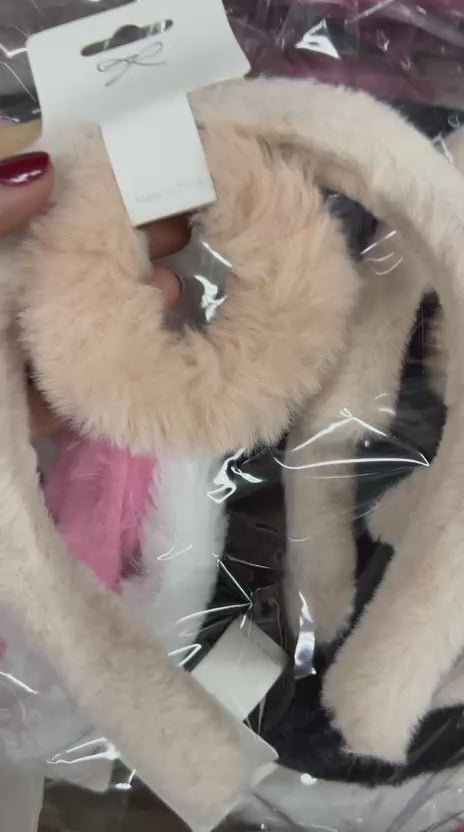 Tiara Pelúcia e Scrunchie Pelúcia lisa (12 peças 3 de cada cor)