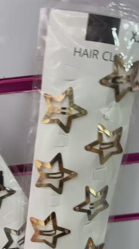 Tic tac infantil estrela metal prata (10 peças)