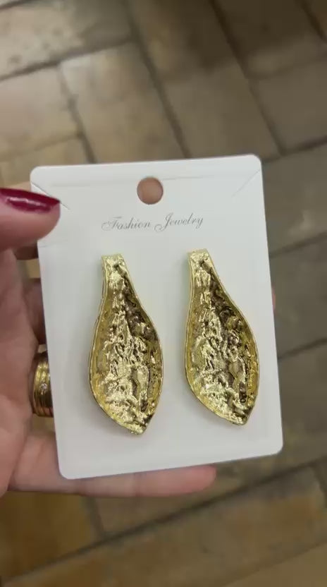 Brinco Maxi Flha Martelado (12 peças)