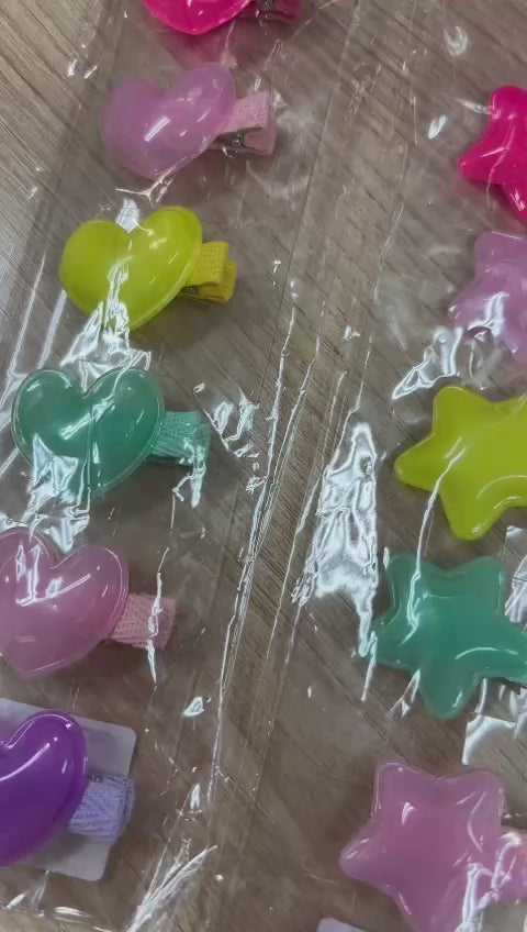 Hair Clip Infantil Jelly ESTRELA (6 peças cores varais)