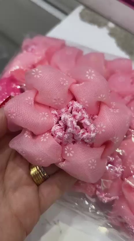 Rede de Coque com acabamento (12 peças 2 pink e 10 rosa claro)