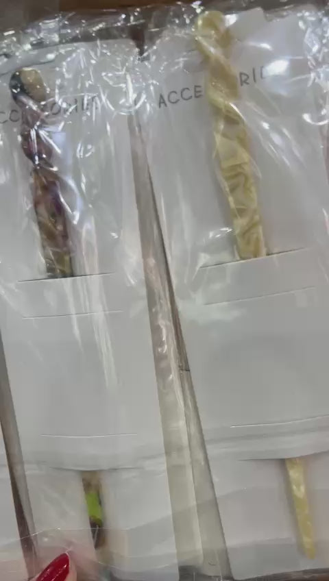 Palito para Coque Acetato Mesclado (12 peças cores variadas)